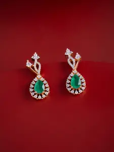 Kushal's Fashion Jewellery Gold-Plated Classic Zircon Drop Earrings