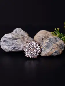 FASHION EMPIRE EMPIRE Stone Studded Rose Gold Adjustable Ring