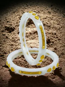 JILL FASHION Set Of 2 Gold-Plated Shakha PolaBangles