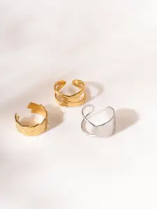 Niska Set Of 3 Gold-Plated Adjustable Finger Ring