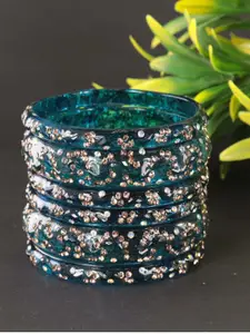 LAVAZZA Set Of 6 Crystal & Zircon-Studded Antique Bangles