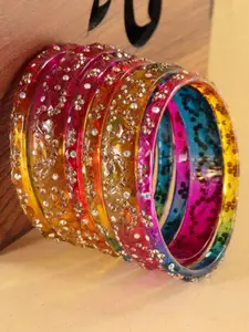 LAVAZZA Set Of 6 Crystal & Zircon-Studded Antique Bangles