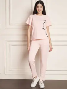 DTR FASHION Printed T-Shirt With Trousers Co-Ords