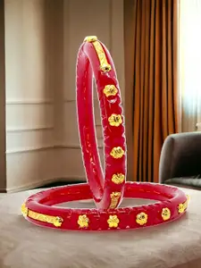 JILL FASHION Set Of 2 Gold-Plated Shakha PolaBangles