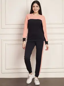 DTR FASHION Color-Block T-Shirt With Joggers Co-Ords