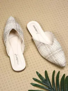 DressBerry Women Woven Design Mules Flats