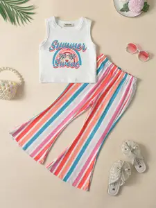 INCLUD Girls Printed Round Neck Top With Trouser