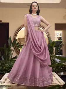 LOOKNBOOK ART Embroidered Ready to Wear Lehenga & Unstitched Blouse With Dupatta