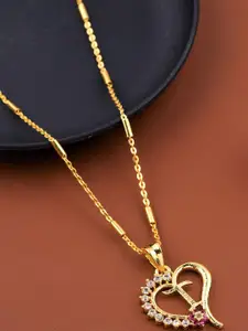 CLONEO T Letter Alphabet Pendant with Chain