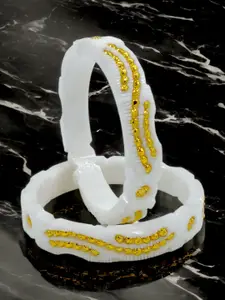 JILL FASHION Set Of 2 Gold-Plated Shakha PolaBangles