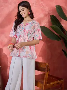 Sangria Women Floral Printed Top