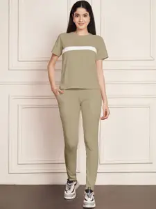 DTR FASHION Striped T-Shirt With Trousers Co-Ords
