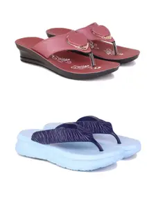 PENNEN Women Multicoloured Thong Flip-Flops