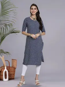 Anouk Rustic Floral Printed Round Neck Straight Kurta