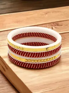 JILL FASHION Set Of 4 Gold-Plated Shakha PolaBangles