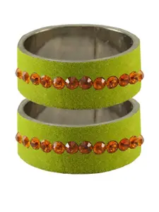 Vidhya Kangan Light Green Stone Stud Brass Bangle