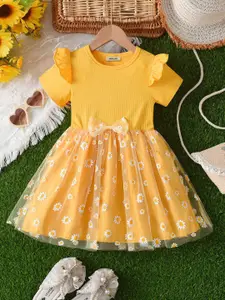 INCLUD Girls Floral Print Fit & Flare Dress