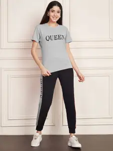 DTR FASHION Printed T-Shirt With Joggers Co-Ords