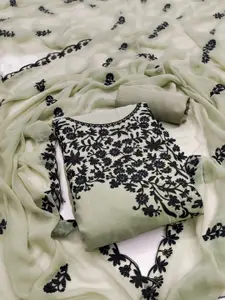 KALINI Green Georgette Multi Work Unstitched Dress Material