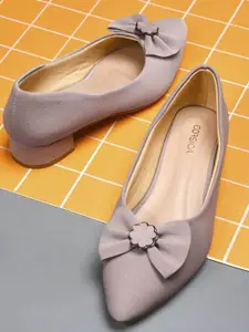 CORSICA Women Textured Party Block Pumps with Bows
