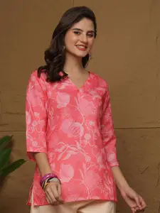 Anouk Rustic Ethnic Motifs Printed V-Neck Kurti