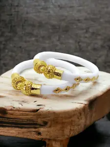 JILL FASHION Set Of 2 Gold-Plated Shakha PolaBangles