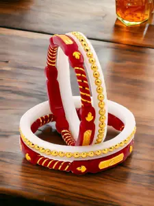 JILL FASHION Set Of 4 Gold-Plated Shakha Pola Bangles