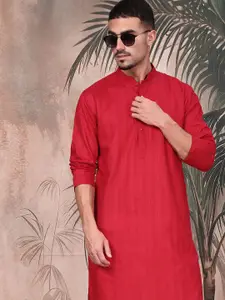 Sangria Men Solid Cotton Textured Style Kurta