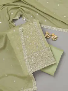 Koskii Zari Work Georgette Unstitched Salwar Suit Dress Material