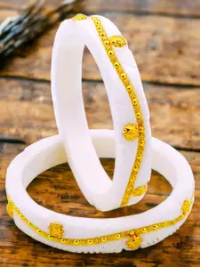 JILL FASHION Set Of 2 Gold-Plated Shakha PolaBangles