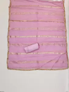 KALINI Pink Chanderi Butti Silk Embroiderd & Coding Work Unstitched Dress Material