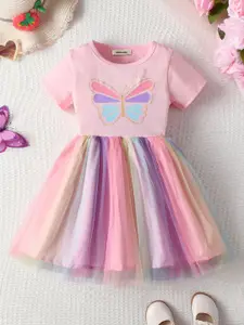 INCLUD Girls Printed Fit & Flare Dress