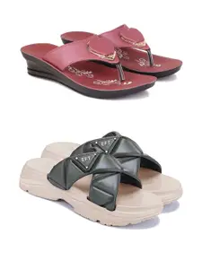 PENNEN Women Multicoloured Thong Flip-Flops