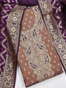 KALINI Lavender Simmer Silk Sequence Work Unstitched Dress Material