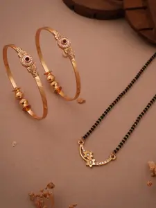 Anouk Gold-Plated Mangalsutra & Bangles