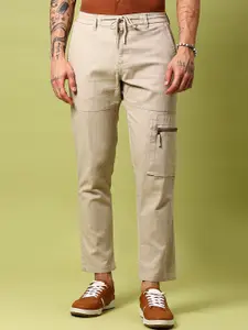 V-Mart Men Cotton Cargo Styles Mid-Rise Regular Fit Trousers