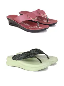 PENNEN Women Multicoloured Thong Flip-Flops