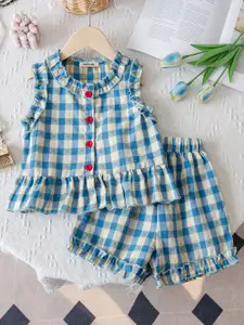 INCLUD Girls Checked Top with Shorts