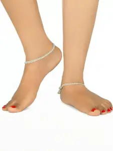 WomenSky Pack of 2 Alloy Anklet