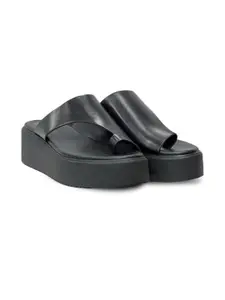Viviblu Leather Platform Sandals with Buckles