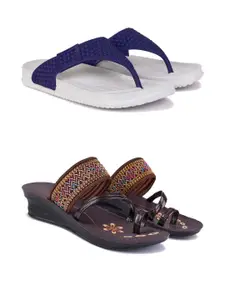 PENNEN Women Multicoloured Thong Flip-Flops