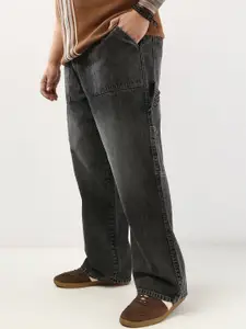 Urbano Plus Men Plus Size Loose Baggy Fit Carpenter Mid-Rise Heavy Fade  Cargo Jeans