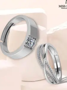 Miss Highness Pure 925 Silver Adjustable Couple Ring