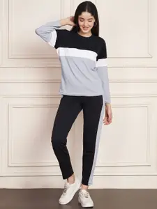 DTR FASHION Striped T-Shirt With Trousers Co-Ords