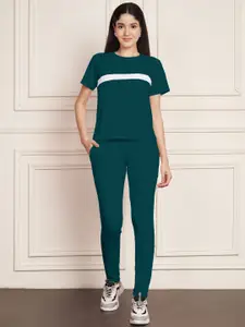 DTR FASHION Striped T-Shirt With Trousers Co-Ords