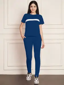 DTR FASHION Striped T-Shirt With Trousers Co-Ords