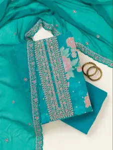 Koskii Organza Unstitched Dress Material