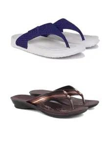 PENNEN Women Multicoloured Thong Flip-Flops