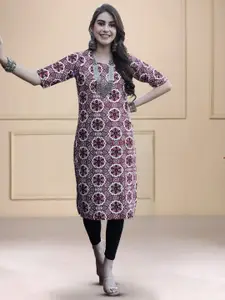 Anouk Rustic Ethnic Motifs Printed Straight Kurta