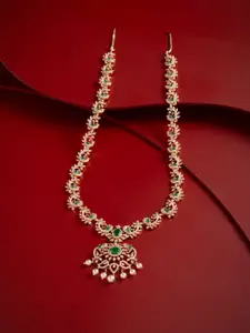 Kushal's Fashion Jewellery Women Copper Gold-Plated Zircon Necklace